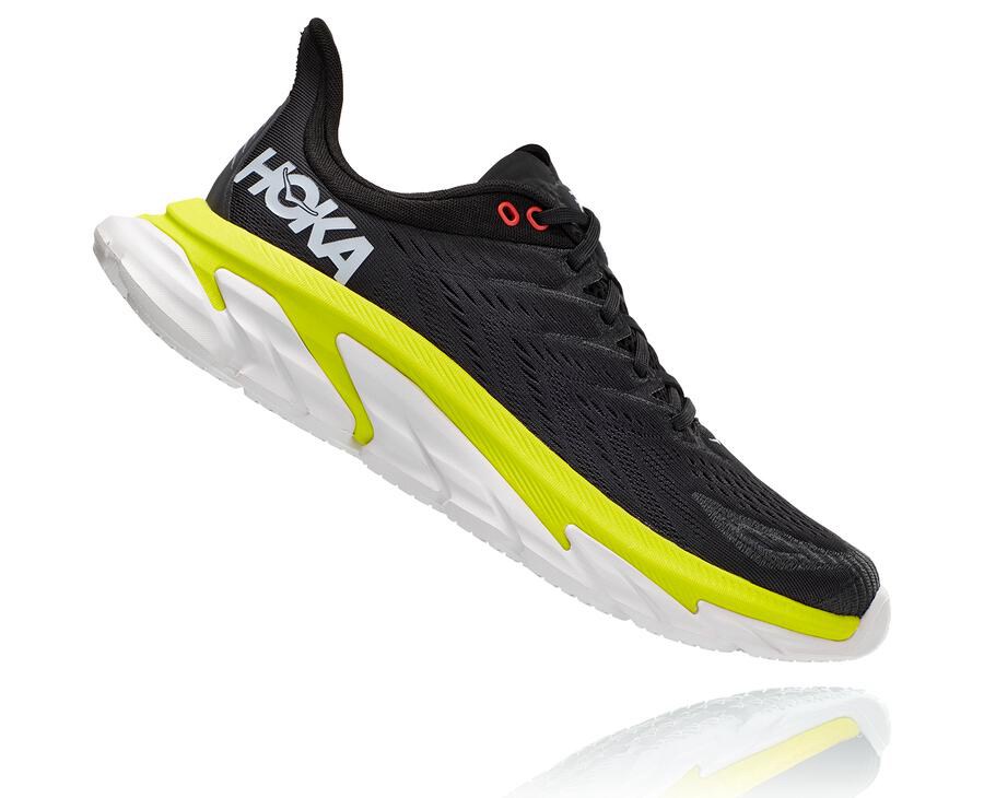 Running Shoes Mens - Hoka One One Clifton Edge - Black - FSZNVAQ-45